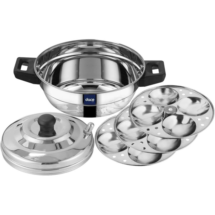 Burhan Stainless Steel Idli Cooker, 3 Plates, 1 pc