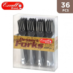 Excell Dxl2431 Partymate Silver Dsrt Fork 36Pc