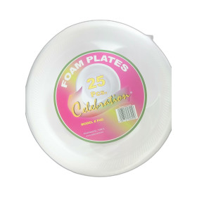 Natmed No. P4/D 10.25In 3 Compartment White Foam Plate 25Pcs
