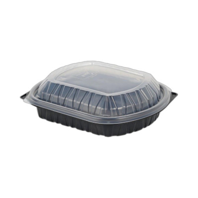 Dispomax 36Oz M/W Black Single Compt Container With Lid 5Pc