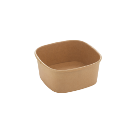 Natmed No. Pap14012pe 400Ml Sqr Kraft Bowl With Lid 5Pcs