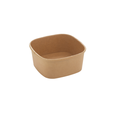 Natmed No. Pap14012pe 400Ml Sqr Kraft Bowl With Lid 5Pcs