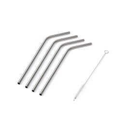 Vabit Aluminium Drinking Straws, 4 pcs
