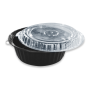 Natmed No. Hc948 48Oz Rnd Black M/W Container With M/ With Lid 3Pcs