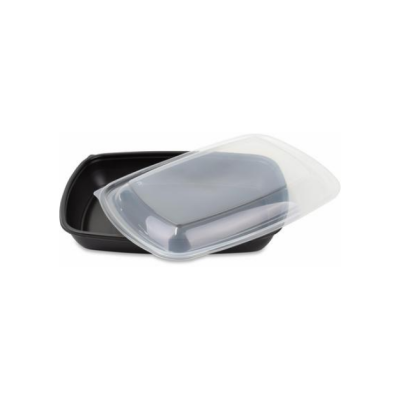 Dispomax 32Oz M/W Black 3 Compt Container 5Pc