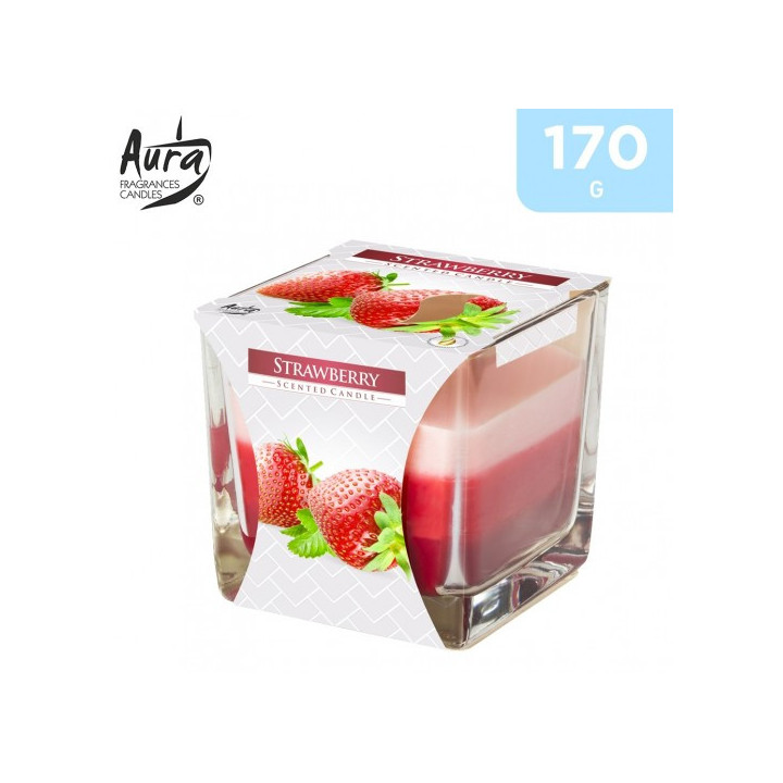 Aura Strawberry Scented Candle, 130 g