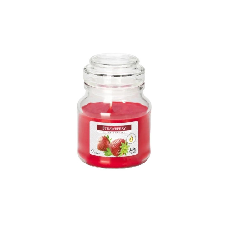 Aura Strawberry Scented Candle with Lid, 120 g
