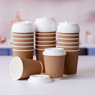 Jana 12Oz Multi Colour Ripple Coffee Cup 30Pc