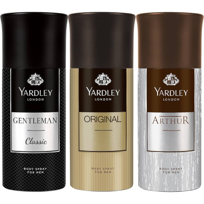 Yardley Tri Pack Asstd Elite Mens Body Spray 150Ml
