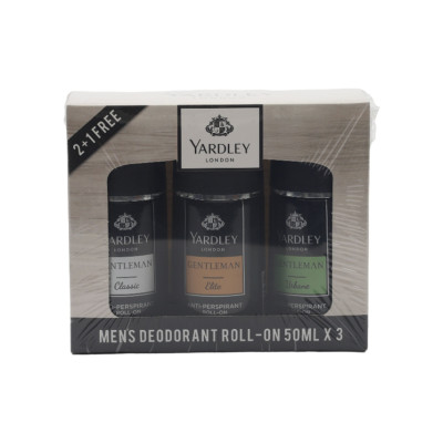 Yardley Tri Pack Asstd Mens Roll On 50Ml