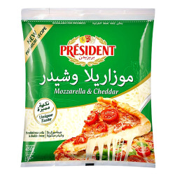 President Shredded Cheddar Mozarella Cheese 200G President Shredded Cheddar Mozzarella Cheese 200g