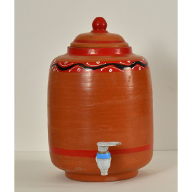 Mitticool No. 5L Clay Red Water Pot With Border 1Pc