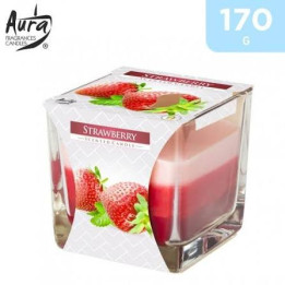 Aura Strawberry 3-Coloured Scented Candle, 170 g