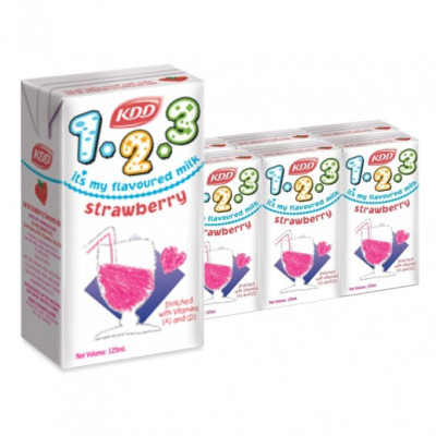Kdd Strawberry Flavoured Milk 125Ml X 6