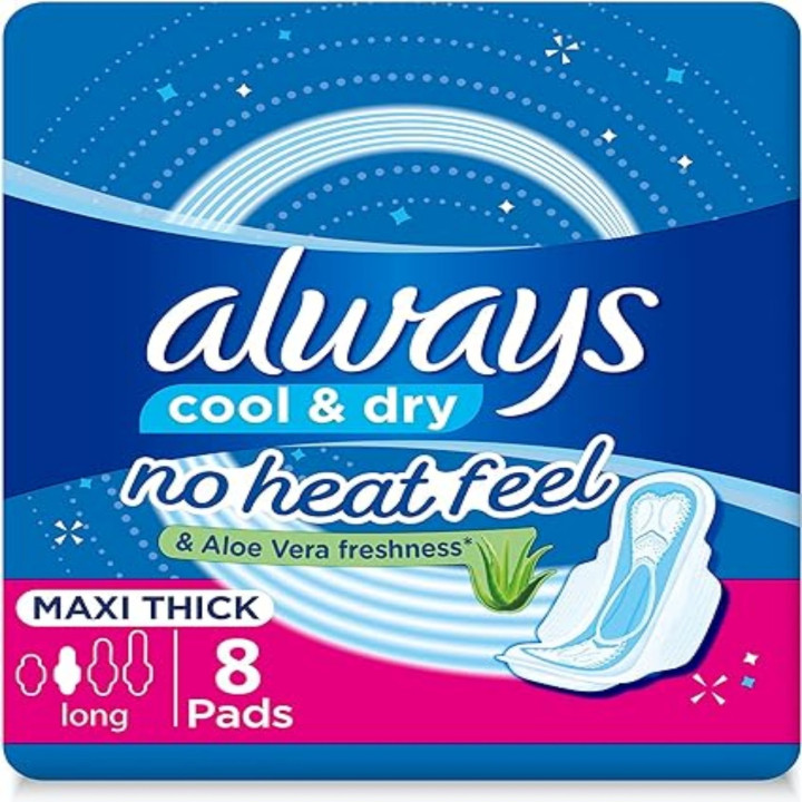 Always Maxi Thick Cool and Dry Pads, 8 units
