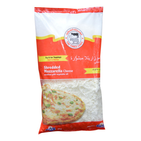 3 Cow Shredded Mozarella Cheese 2Kg