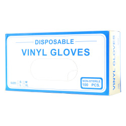 قفازات يدوية طبية من الفينيل 100 قطعة