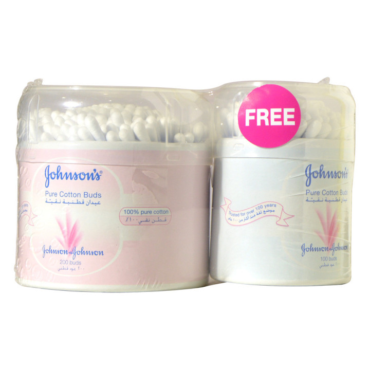Johnson & Johnson Cotton Ear Buds, 200 pcs