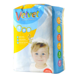 Velvet Diapers No. 4, 7-16 kg, 13 pcs