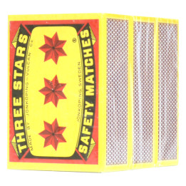 Three Star Safety Matches, Big, 3 pcs