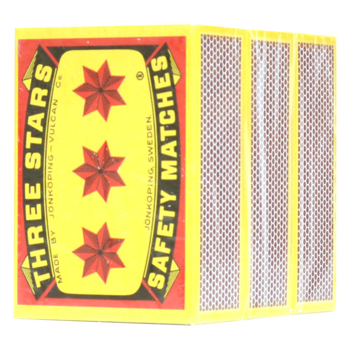 Three Star Safety Matches, Big, 3 pcs