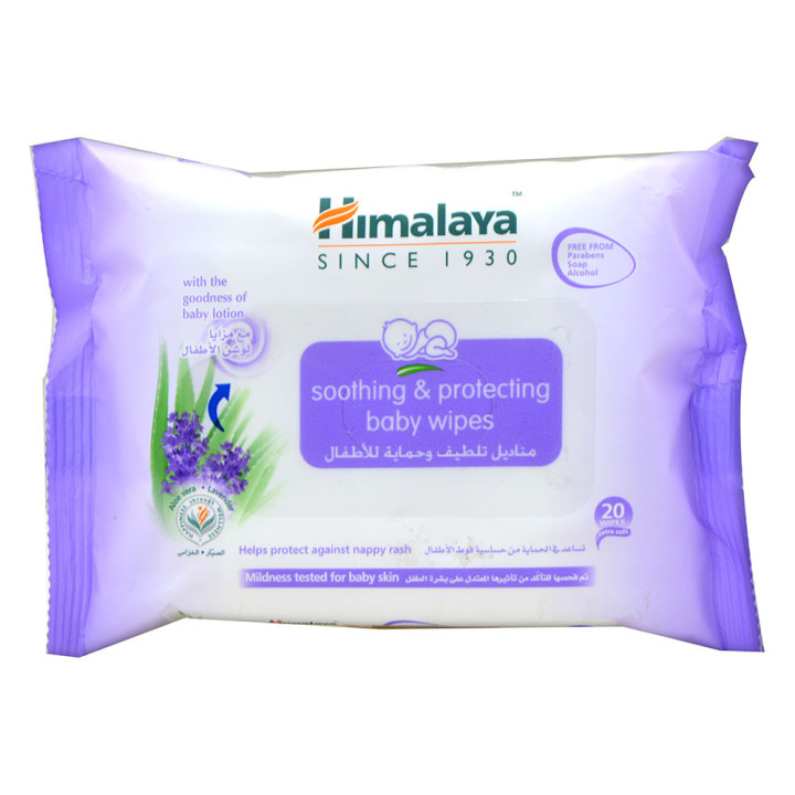 Himalaya Herbals Soothing and Protecting Baby Wipes, 20 pcs