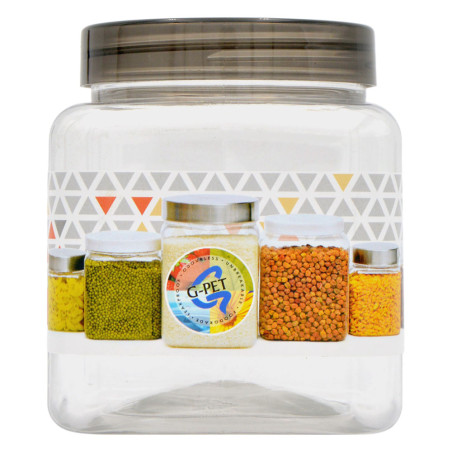 G-Pet 250Ml Cube Plastic Jar 3P