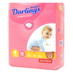 حفاضات دارلينج 4 ماكسي 7-16 كغ 18 قطعة