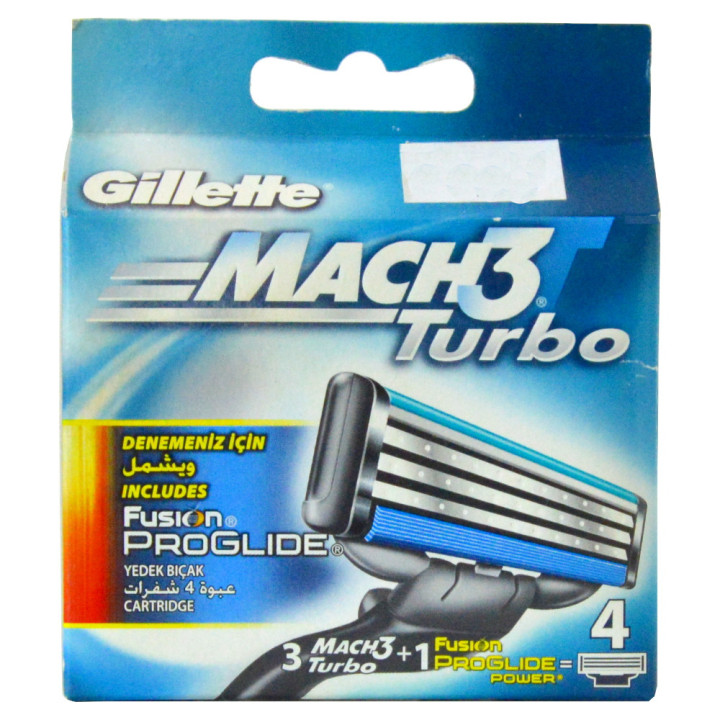 Gillette Mach3 Turbo Blade, 4 pcs