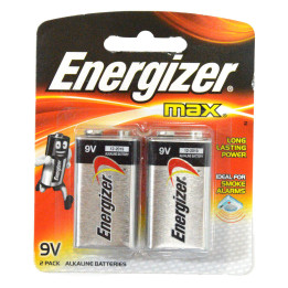 Energizer 9V Battery No. 6LR61-522-B2, 2 pcs