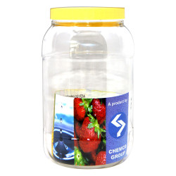 جار بلاستيكي دائري سعة 4000 مل للحيوانات الأليفة 1 قطعة