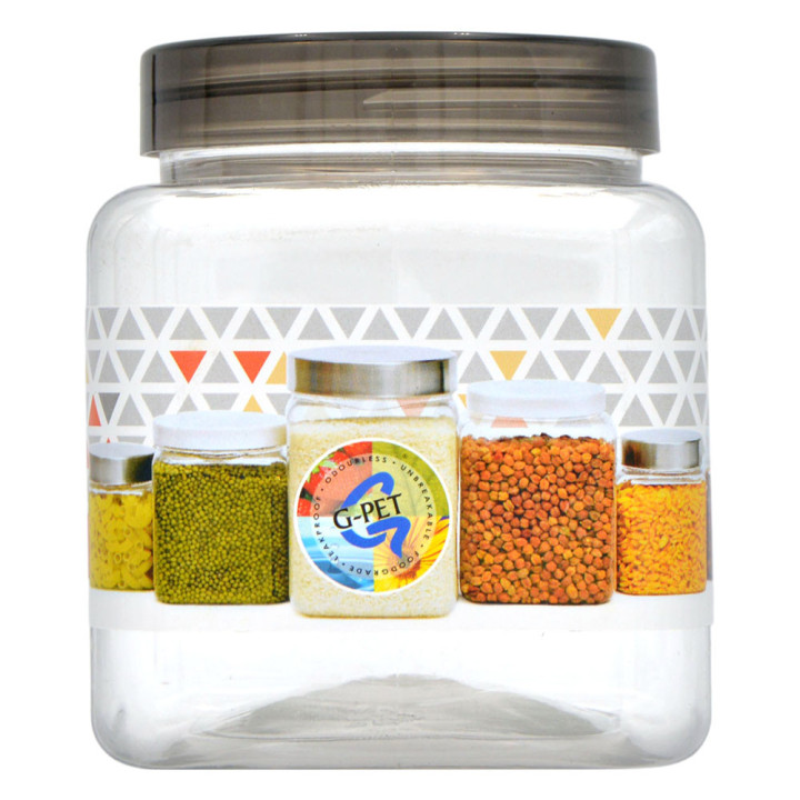 G-Pet Cube Plastic Jar Set, 750 ml, 3 pcs