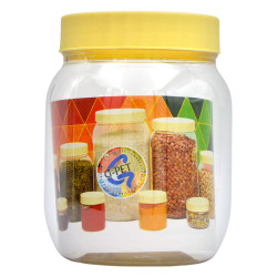 مجموعة جرار بلاستيكية مستديرة سعة 750 مللي لتر 2 قطعة