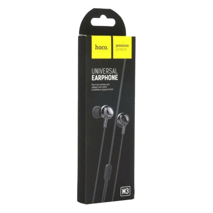 Hoco M3 Universal Earphones with Microphone, Black, 1 pc