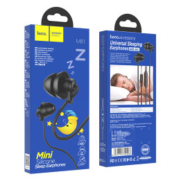 Hoco M81 Universal Sleeping Earphones with Microphone, Black, 1 pc