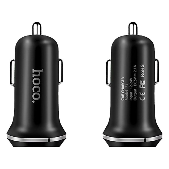 Hoco Z1 Double Porter Car Charger, Black, 1 pc