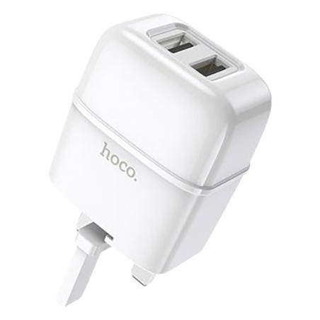 Hoco C77b Highway Dual Port Iphone -White Charger Set 1Pcs