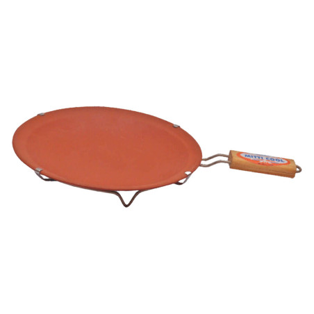 Mitticool #9In Clay Simple Tawa With Handle 1Pcs