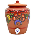 Mitticool #6.5L Clay Red Water Pot W/Painting 1Pcs