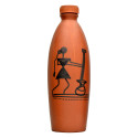 Mitticool No. 1.1L Warli Clay Water Bottle 1Pcs