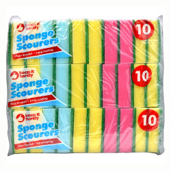 إسفنج تنظيف بدون خدوش 3 قطع - عبية 10 قطع