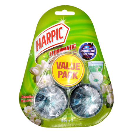 Harpic Flushmatic Jasmine 3P Cistern Block Toilet Cleaner 50G