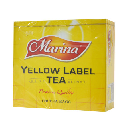 أكياس شاي مارينا الصفراء 100 حقيبة