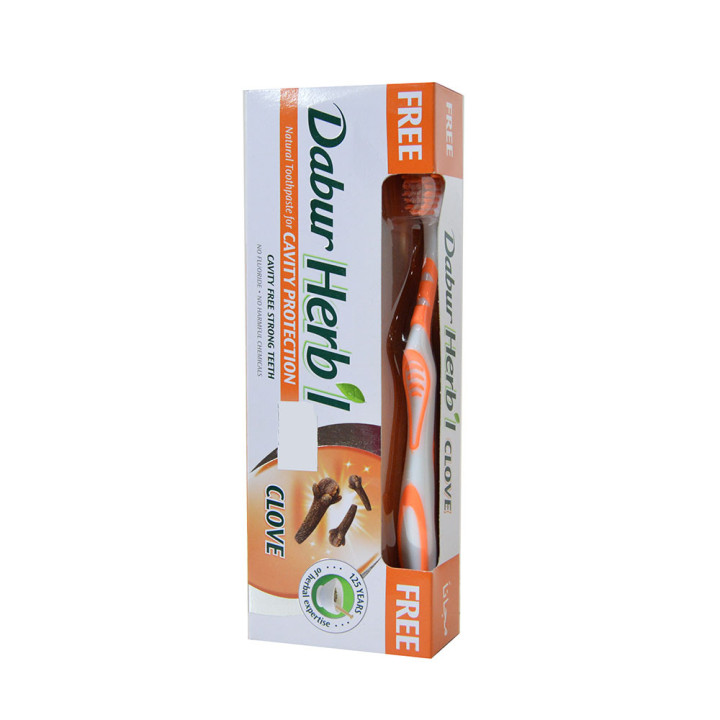 Dabur Herbal Cavity Protection Clove Toothpaste with Free Brush, 150 g