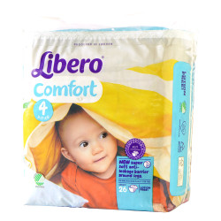 حفاضات ليبرو كومفورت #4 بوزن 7-11 كجم 26 قطعة