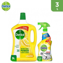 Dettol Lemon Floor Cleaner Combo, 3 L + 500 ml, 1 pc