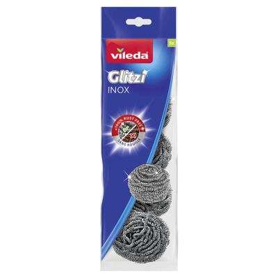 Vileda Glitzi Inox Steel Scourer Spiral 5P