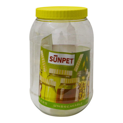 4000ml Round Plastic Jar 1 Piece by Sunpet