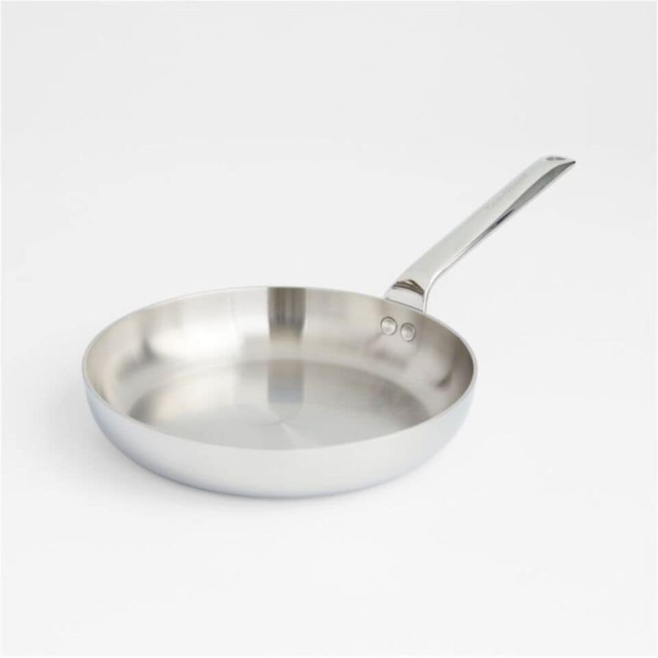 Burhan Stainless Steel Fry Pan with Wooden Handle, India, No. 10, 1 pc