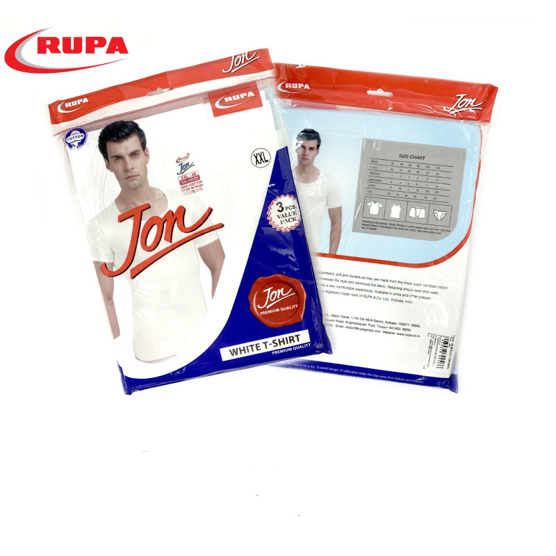 Rupa Jon Mens White T-Shirt 3Pcs
